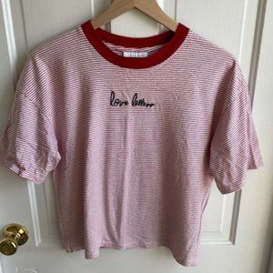Topshop Love Letters striped tee